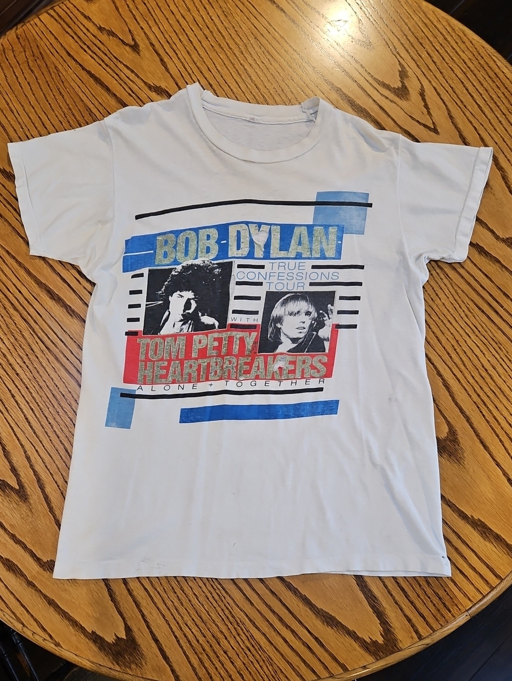 Vintage Bob Dylan & Tom Petty Graphic True Confessions 1986 Tour  Short Sleeve T